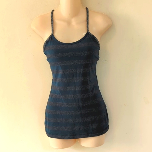 Lululemon Power Y Tank in Micro Macro Stripe Alberta Lake Size 4 - Picture 3 of 16